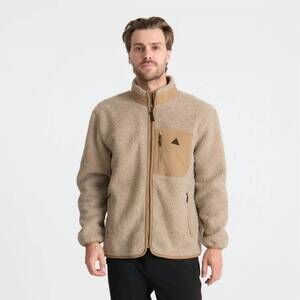 NEW ROARK campover high-pile fleece jacket in khaki